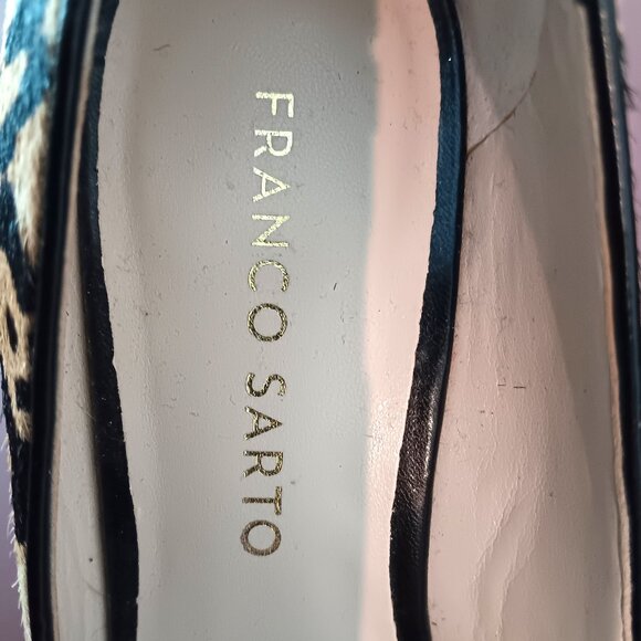 LIKE NEW 💥 FRANCO SARTO Stunning Leopard Print Pump Wedge Heels Shoes Size 6 - Picture 8 of 9